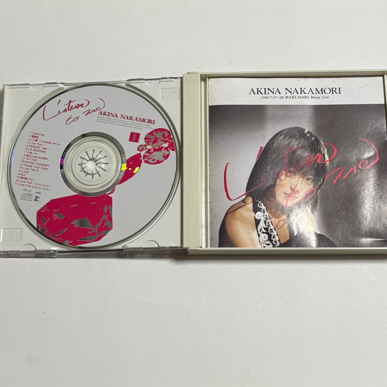 2枚組CD 中森明菜『Listen to Me -1991.7.27～28 幕張Messe Live