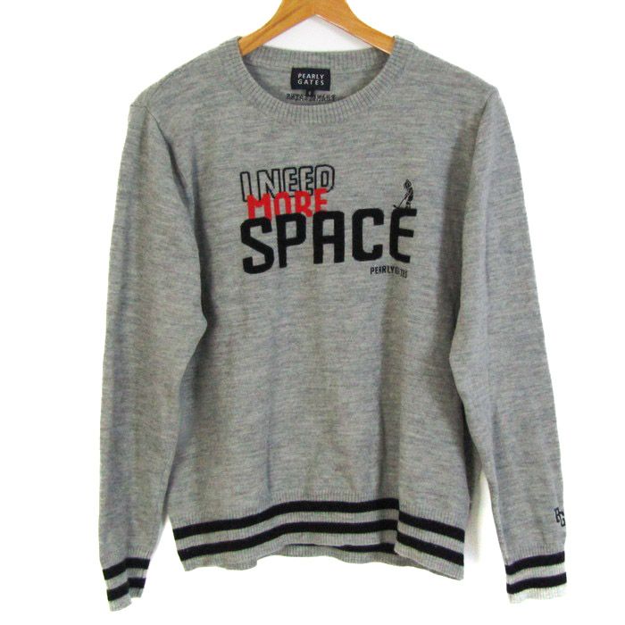 パーリーゲイツ コットン100%のライトグレーのセーター (タグつき) パーリーゲイツ コットン100%のライトグレーのセーター (タグつき