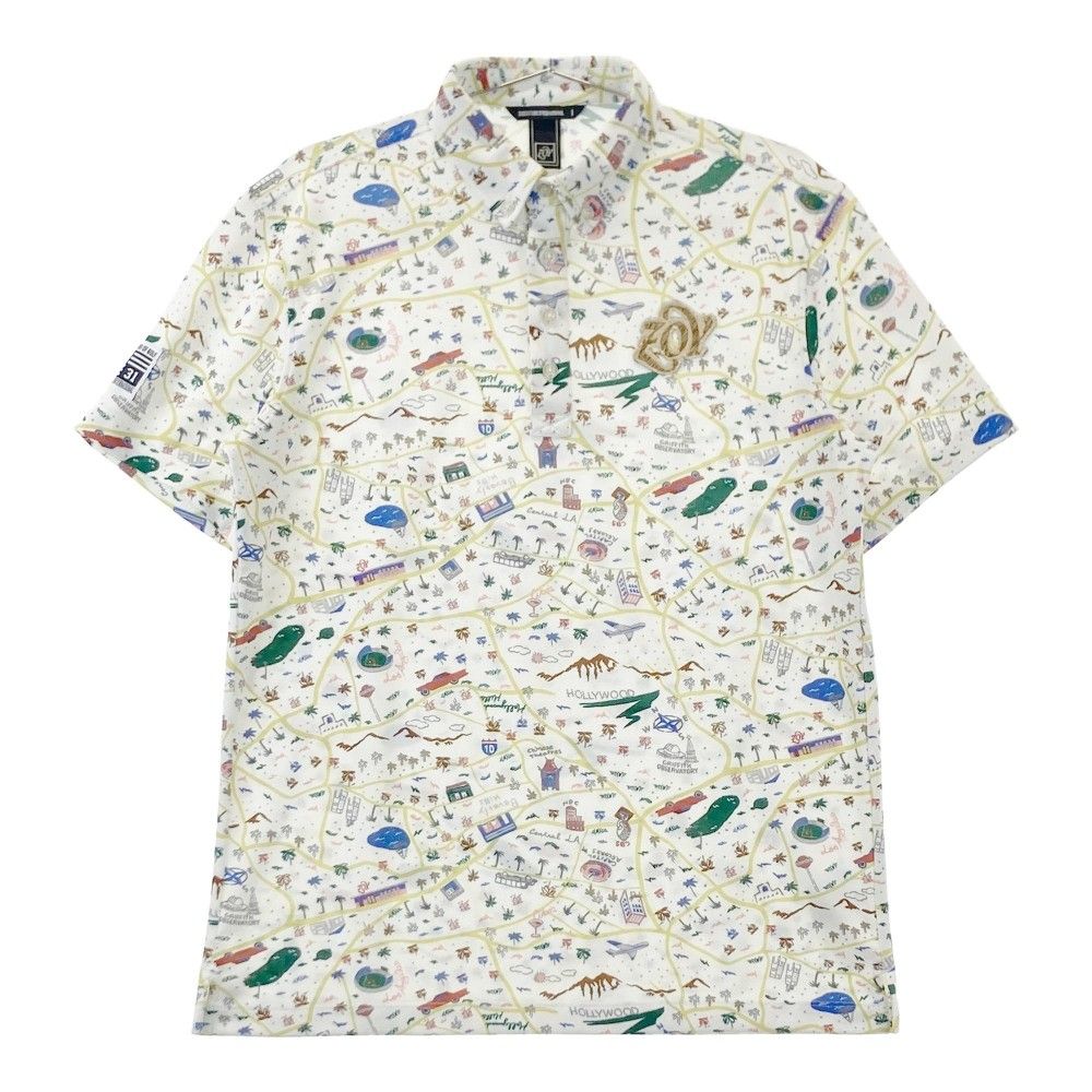 【新品】 パーリーゲイツ 半袖ポロシャツ　花柄グリーン系　Mサイズ 新品】 パーリーゲイツ 半袖ポロシャツ 花柄グリーン系 Mサイズ