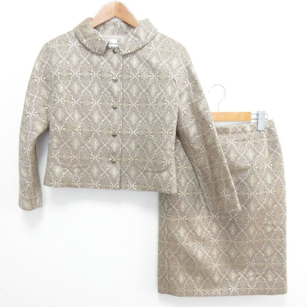 美品 HANAE MORI ハナエモリ ダマスク柄 ジャガード シングル