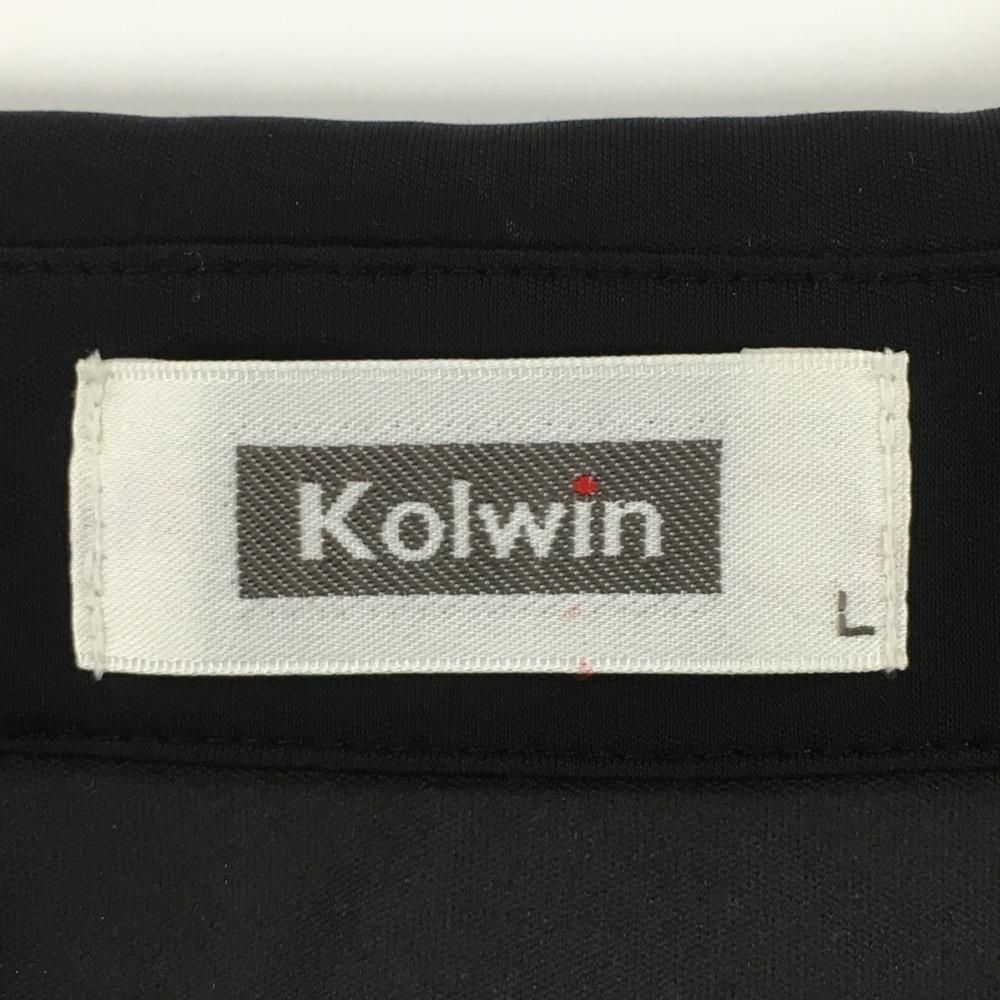 【超美品】コルウィン 半袖ポロワンピース 黒 ハーフジップ レディース L ゴルフウェア Kolwin