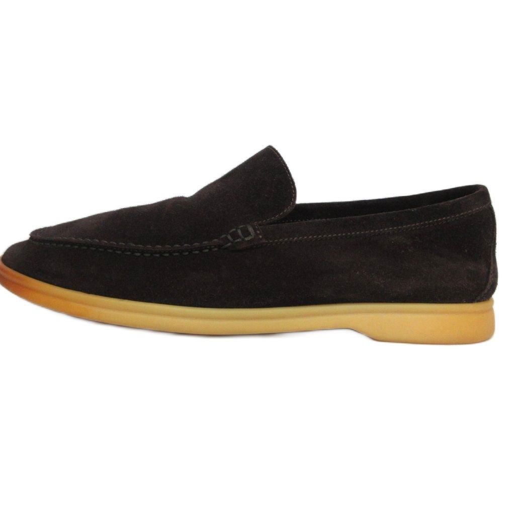 ロロピアーナ Loro Piana Summer Walk Suede サマーウォーク スエード ローファー スリッポン レザー ゴムソール 茶 ブラウン 40 25 cm相当 IBO 82