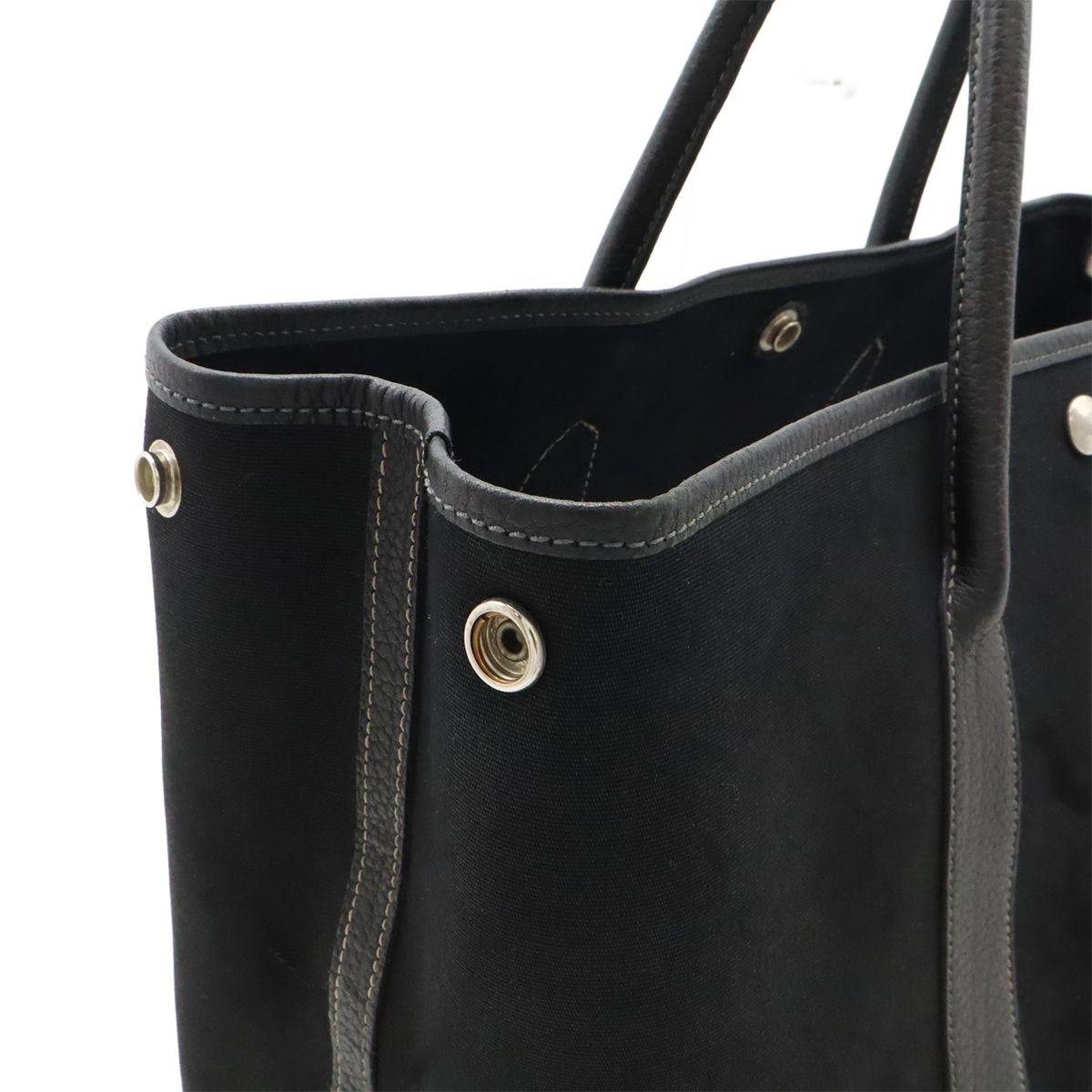 エルメス トートバッグ ガーデンパーティー mm □H刻印 トワルオフィシエ 黒 HERMES エルメス ガーデンパーティMM トートバッグ ハンドバッグ