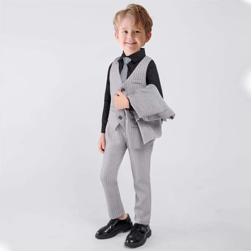 【新品】140 グレー　フォーマル　7点セット　卒業式　子供　キッズ　男の子 140 フォーマルスーツ グレー ７点セット 卒業式 入学式