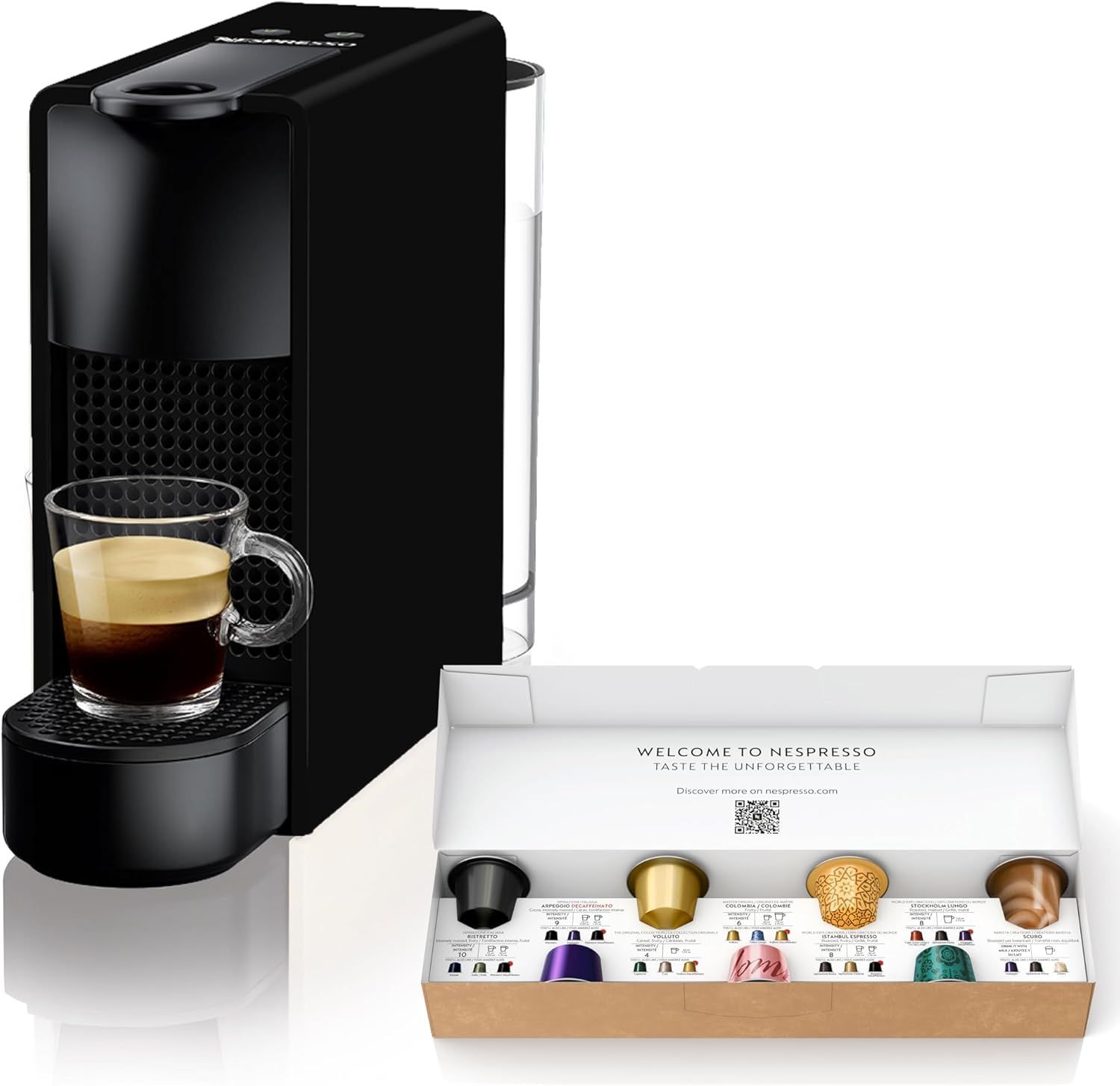 ネスプレッソ カプセル式コーヒーメーカー エッセンサ ミニ ピアノブラック C 水タンク容量0.6L コンパクト 軽量 C30-BK-W