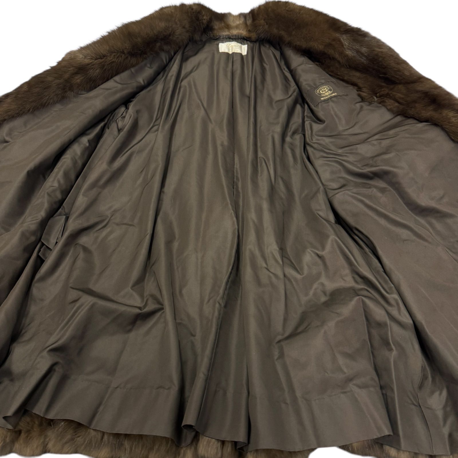 最高級 美品 SOBOL ソボル ロシアンセーブル 毛皮 ロング コート