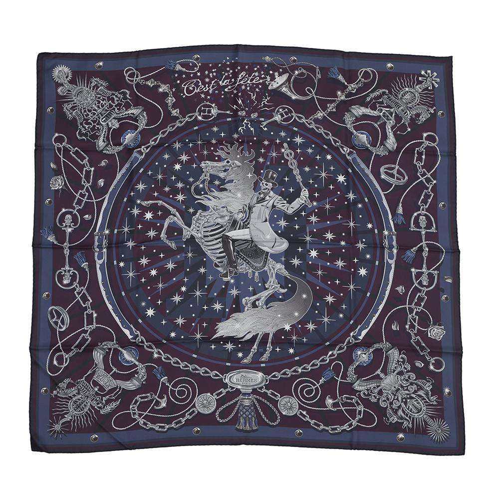 エルメス スカーフ カレ90 ダブルフェイス セ ラ フェット C est La FETE シルク HERMES