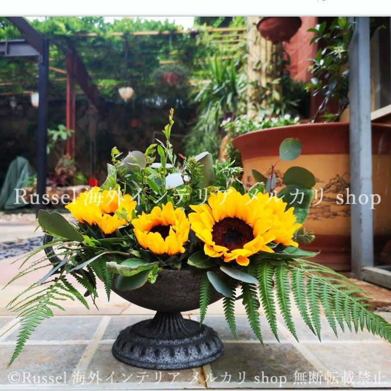 プランター ヨーロッパ風 鉄 ヴィンテージ調 感 鉢植え 植木鉢 ガーデニング 雑貨 ガーデン雑貨 ガーデンインテリア ガーデン インテリア 庭の装飾 お洒落 おしゃれ 8-14