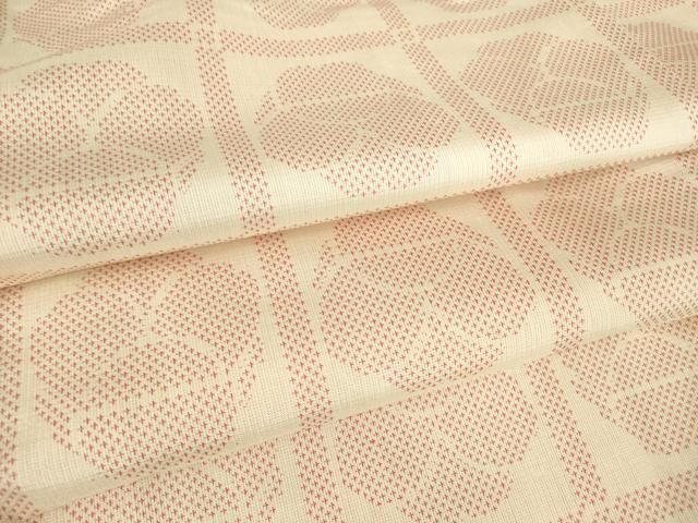 平和屋着物▽上質な紬　単衣　格子花文　正絹　逸品　DAAV5320az 平和屋着物▽上質な紬 単衣 格子花文 正絹 逸品 DAAV5320az