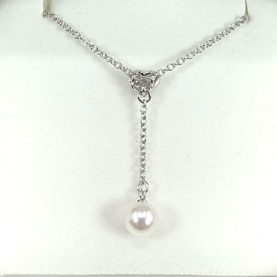 TASAKI タサキ パール ネックレス ハート シルバー ロング パーティー