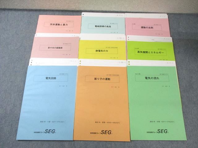 SEG 科学的教育グループ 高1 Zクラス 運動の法則|電気の流れなど 物理テキスト通年セット 2021 計9冊 有川誠之 030S0D