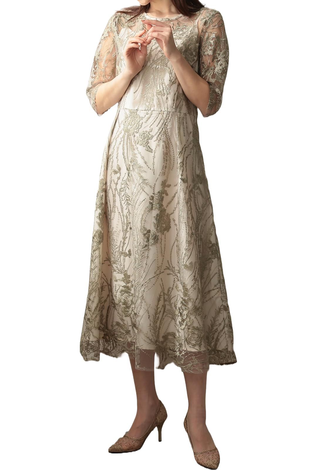 アウニイ パーティ ワンピース ドレス レディース 結婚式およばれワンピース パーティードレス フォーマル 春 夏 服 秋 冬 大人 オトナ キレイメ カワイイ シフォン ブラック ホルター ネック ワンピ 黒 フ グリーン | 155 M