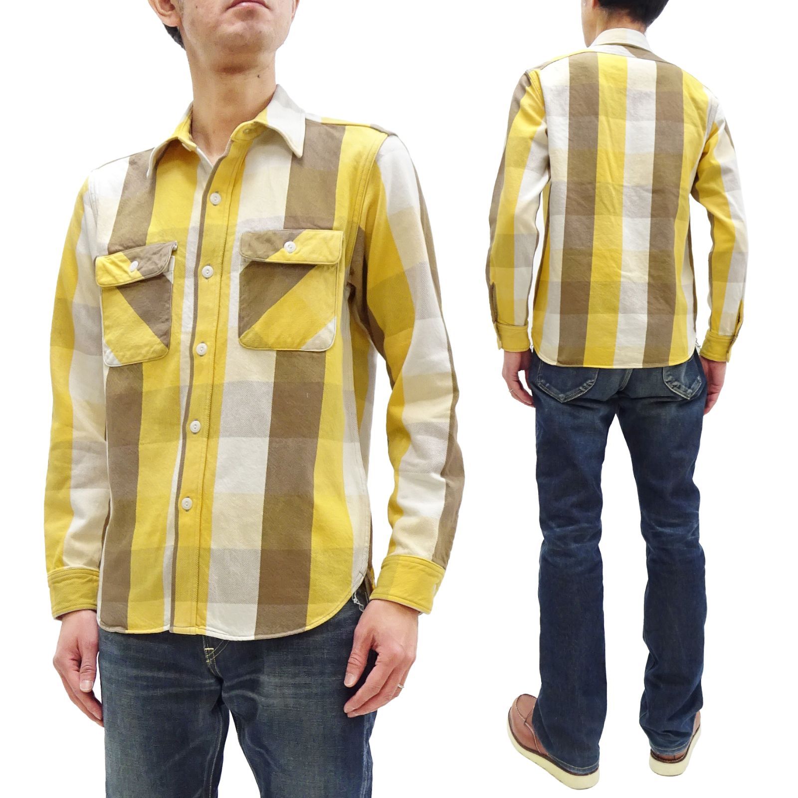 ジェラード JELADO コットン100% ネルシャツ JP02127 チェックシャツ ワークシャツ 「Union Workers Shirt Regular」旧力織機 生地 長袖シャツ グレインマスタード 新品