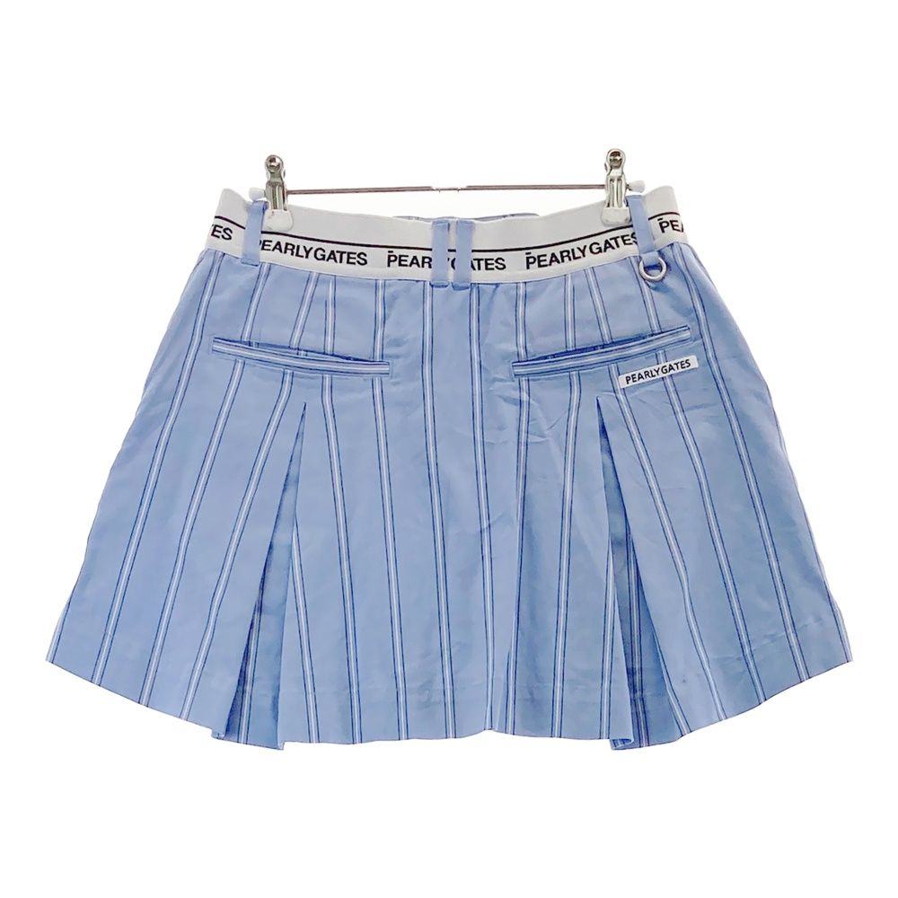 サイズ 1 PEARLY GATES パーリーゲイツ モデル ストレッチスカート ストライプ柄 ブルー系 240101517958 ゴルフウェア レディース ストスト