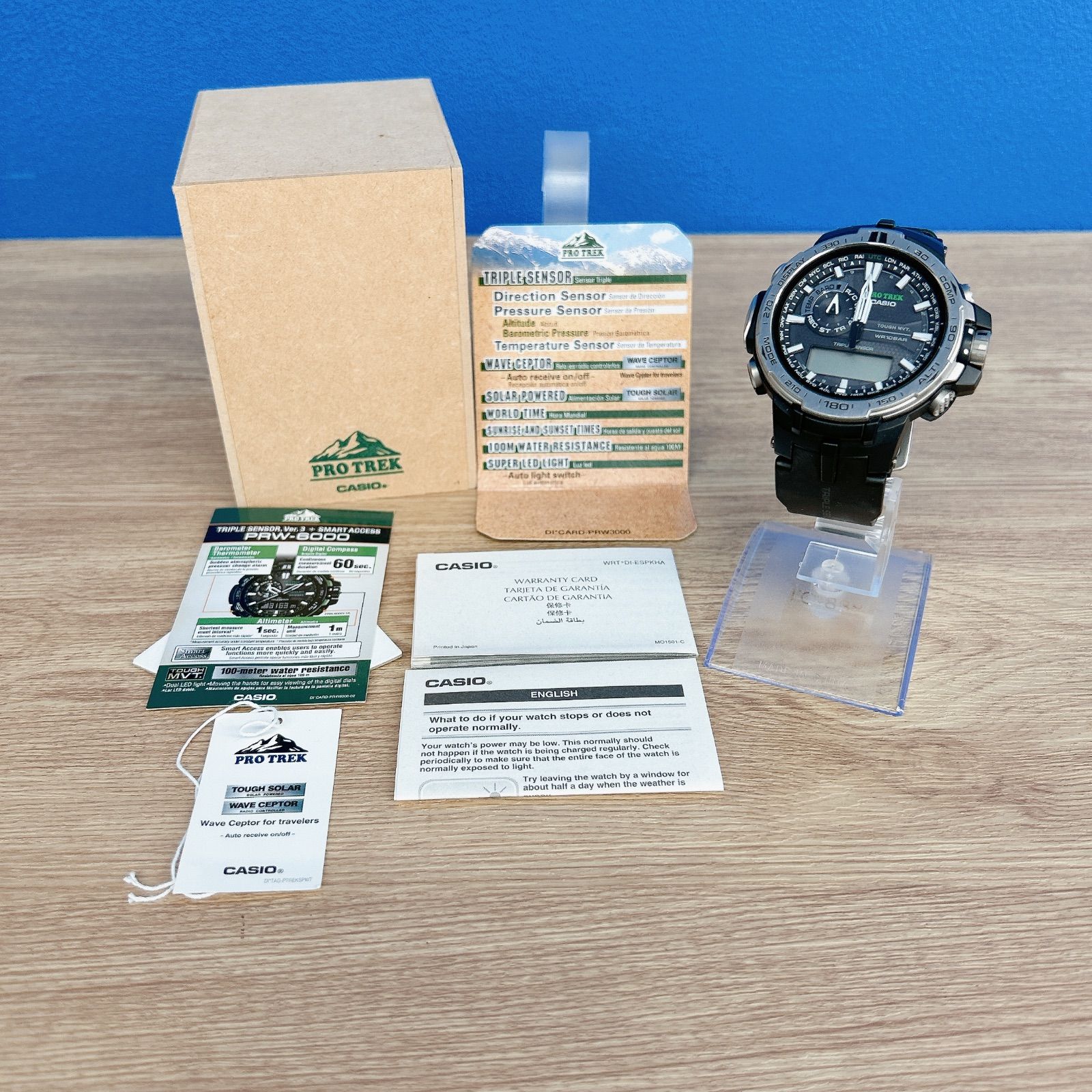 通電 済 不動品 CASIO PRO TREK PRW-6000 時計 1.5