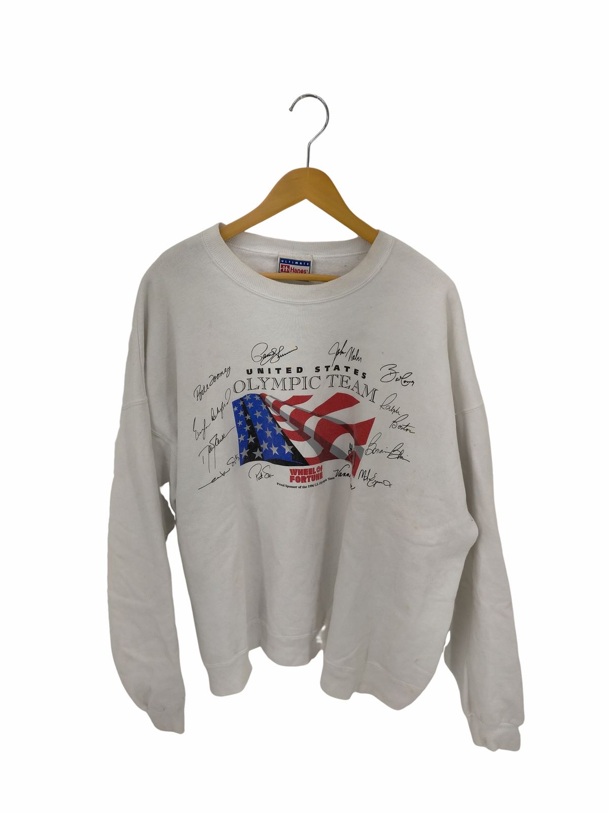 ヘインズ Hanes 90S UNITED STATES 国旗 サインプリントクルーネックスウェット メンズ 表記無 
