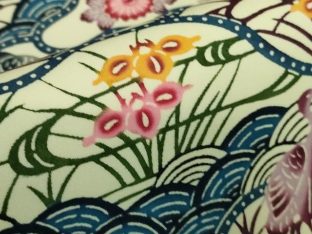 平和屋本店□極上 人間国宝 玉那覇有公 本場琉球紅型 塩瀬 九寸名古屋