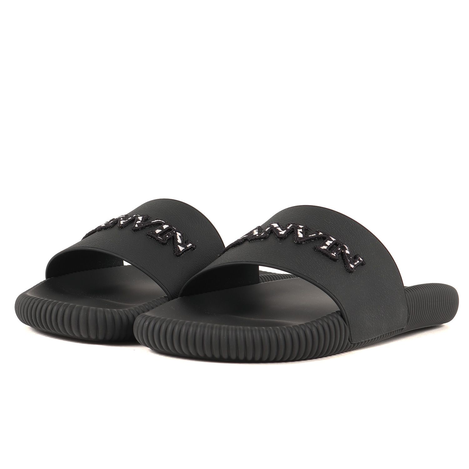 新品 LANVIN ランバン 22AW エンブロイダリー ブランドロゴ スライド シャワー サンダル ブラック 黒 サイズ：45 ARPEGE  SLIDES イタリア製 ブランド - メルカリ