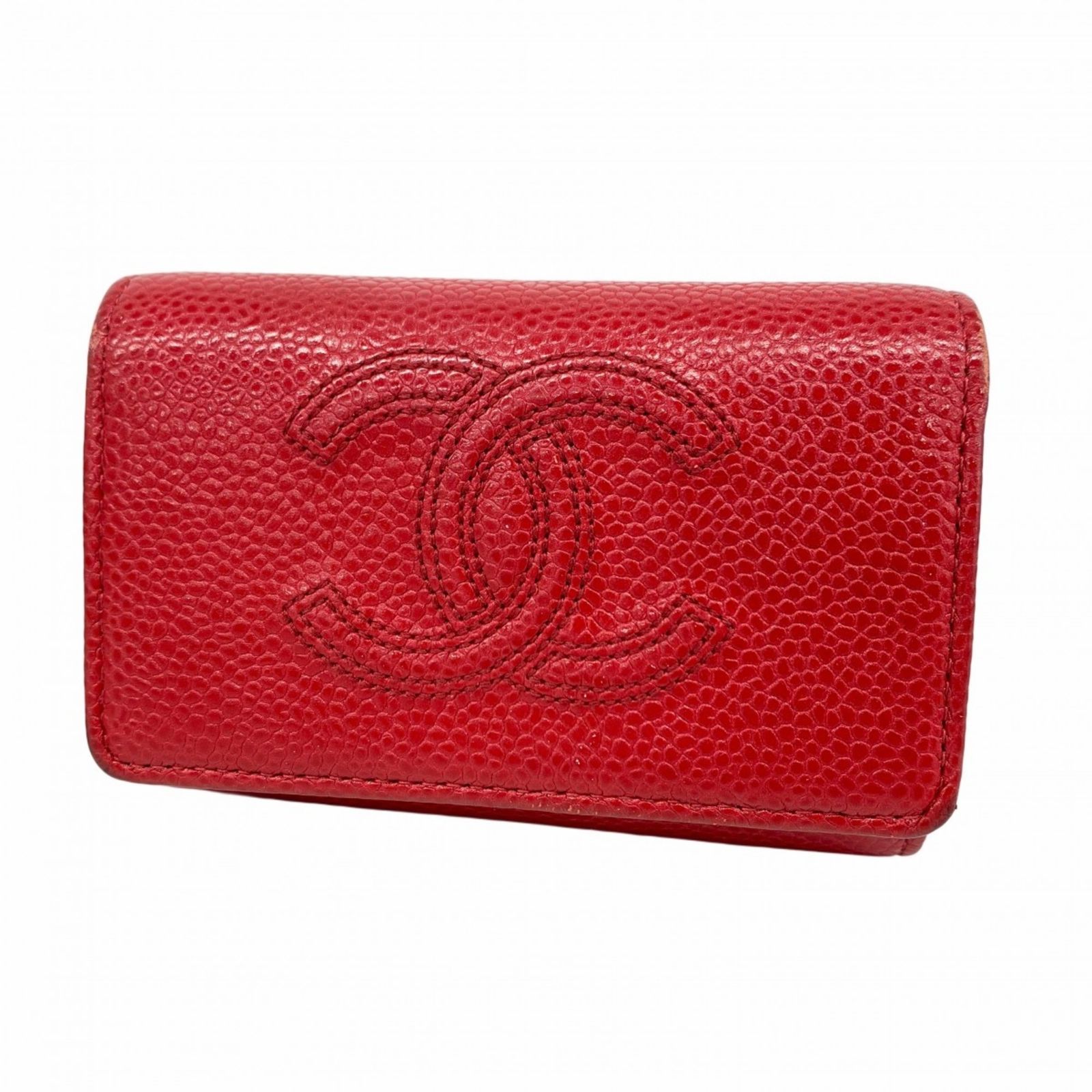 シャネル(Chanel) シャネル キーケース キャビアスキン レッド