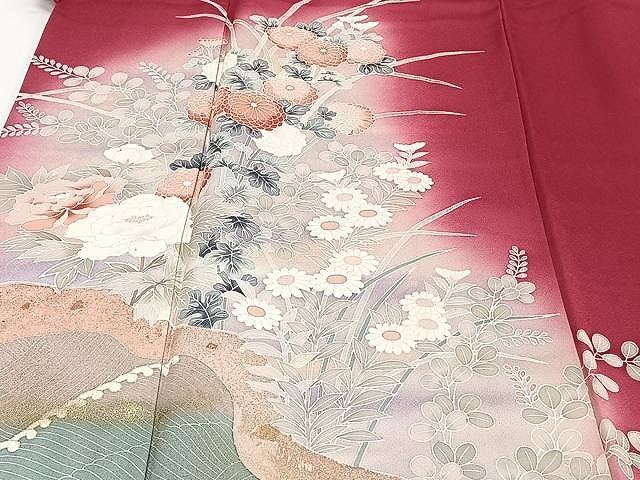 平和屋着物●訪問着　花蝶文　暈し染め　金彩　正絹　逸品　AAAZ0035zg 平和屋着物○訪問着 花蝶文 暈し染め 金彩 正絹 逸品 AAAZ0035zg