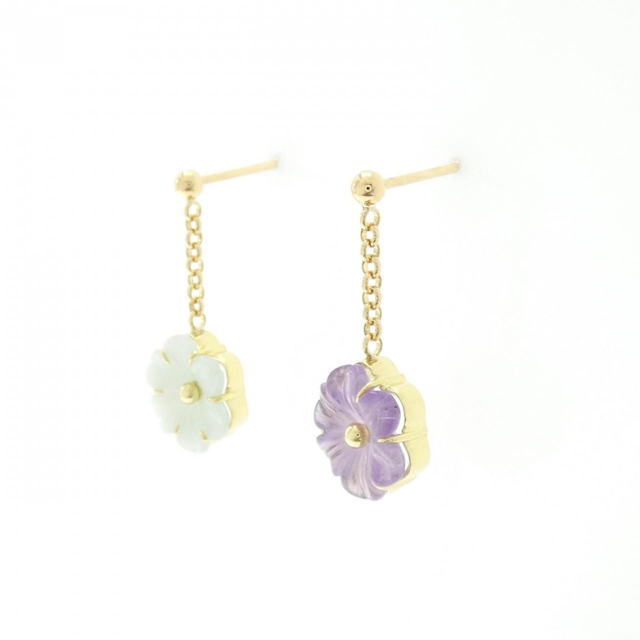 ヤマサキユミコ フラワー アメジスト ピアス 1.55CT