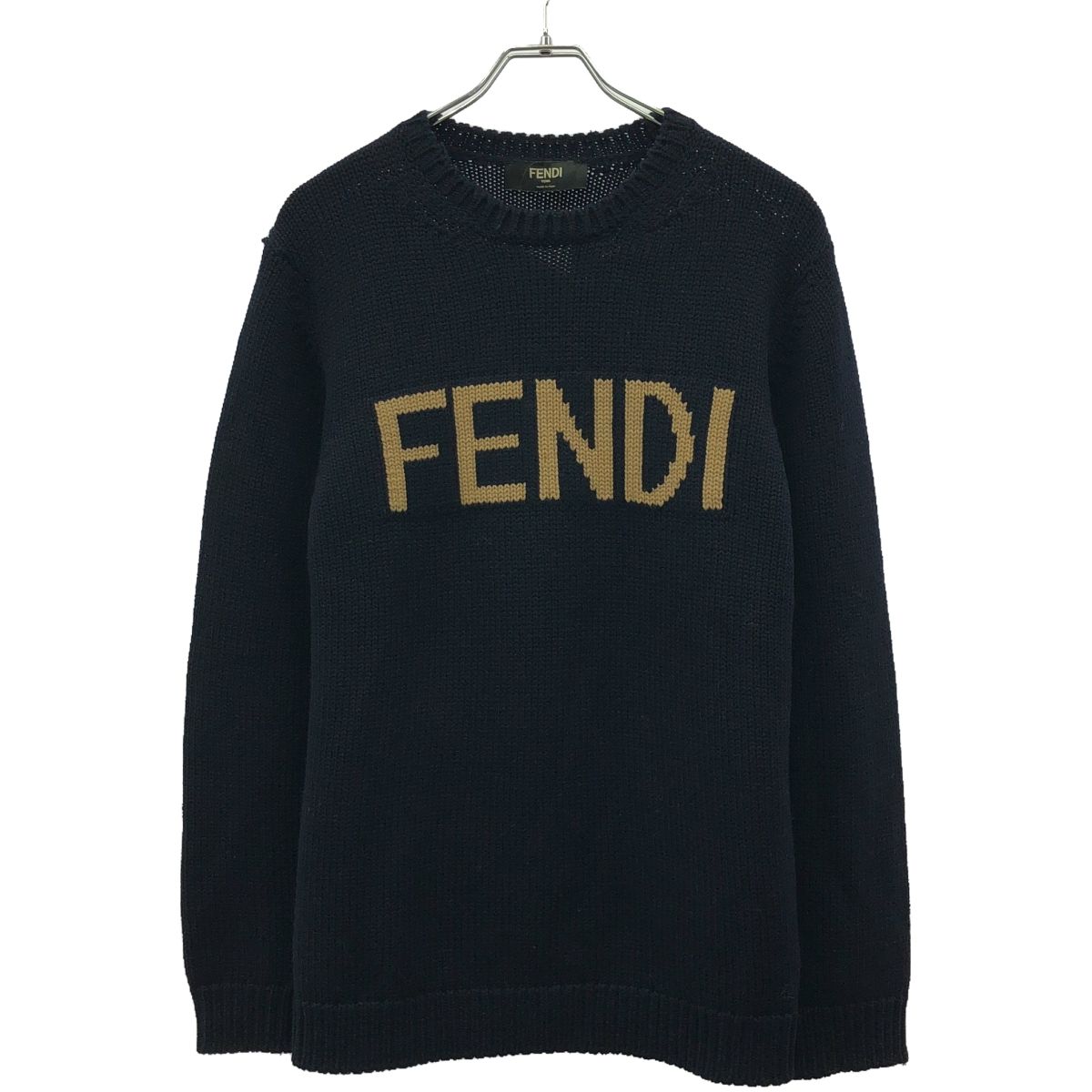 FENDI フェンディ LOGO INTERSIA KNIT ロゴインターシャニット