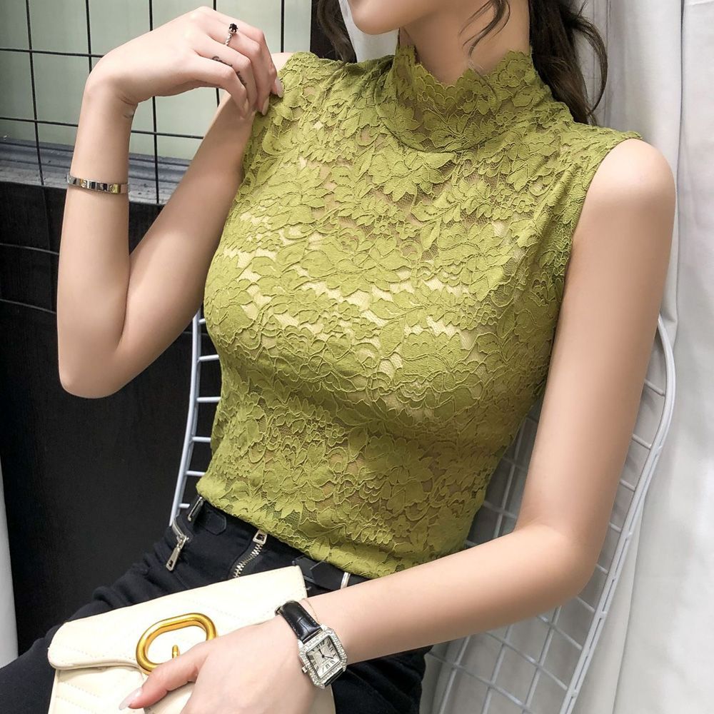 ベスト タンクトップ ジップアップ トップス ハイネック タートルネック 総柄 KOEISTORE トップス レディース カットソー チュニック 春 夏 春