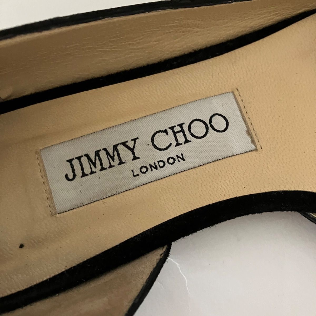 JIMMY CHOO(ジミーチュウ) フラットシューズ 37 1/2 レディース - 黒 スエード