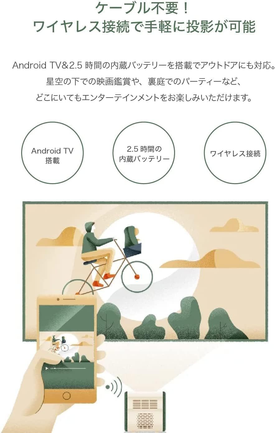 500ANSIルーメン|Android TV搭載|2.1ch