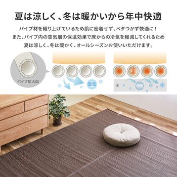 PP柄上敷き い草風花ござ