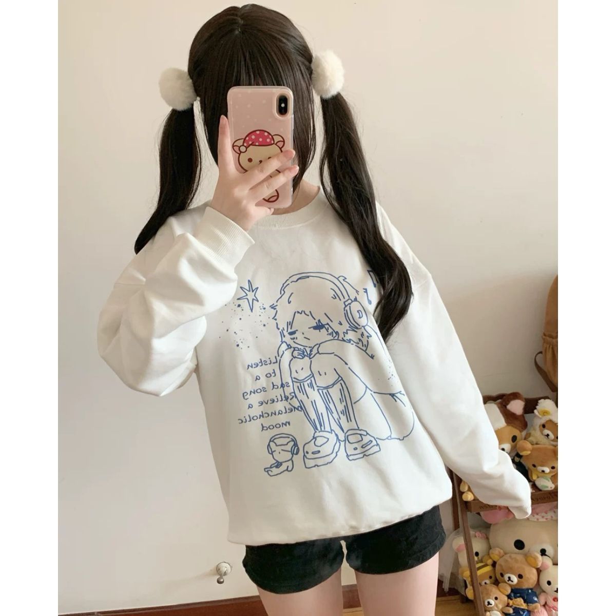 クルーネックパーカー