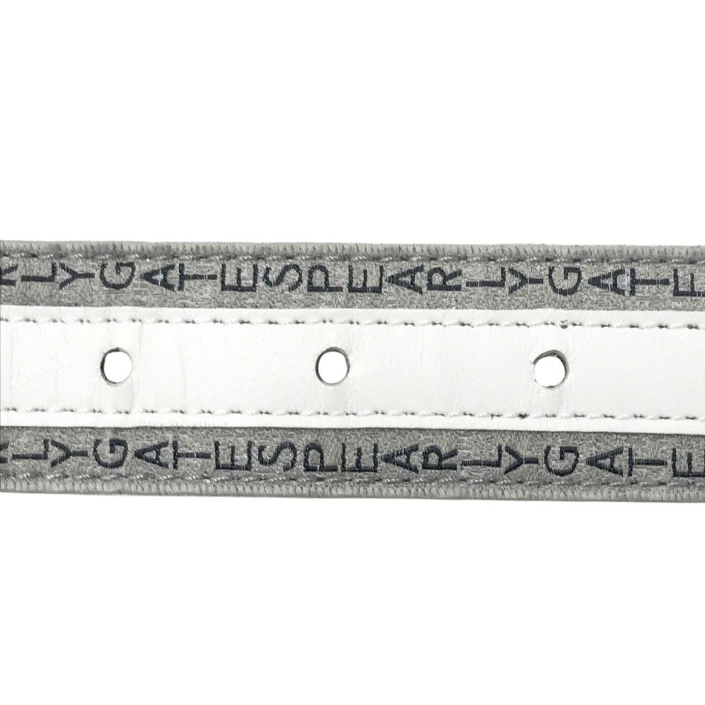 PEARLY GATES パーリーゲイツ レザーベルト ロゴ総柄 グレー系