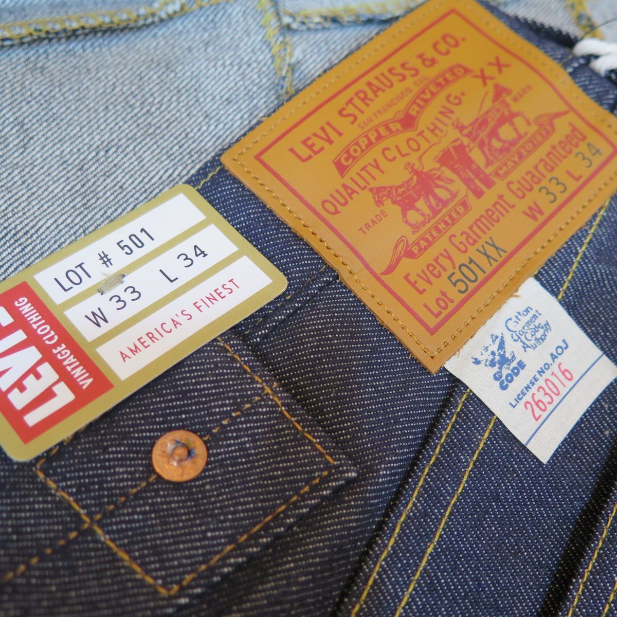 1933年モデル】 LVC ORGANIC リーバイス 501XX ジーンズ LEVIS 501XX 