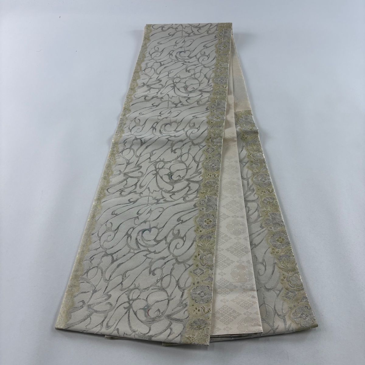 袋帯 麻の葉華文 六通柄 着物 銀糸 【公式通販】