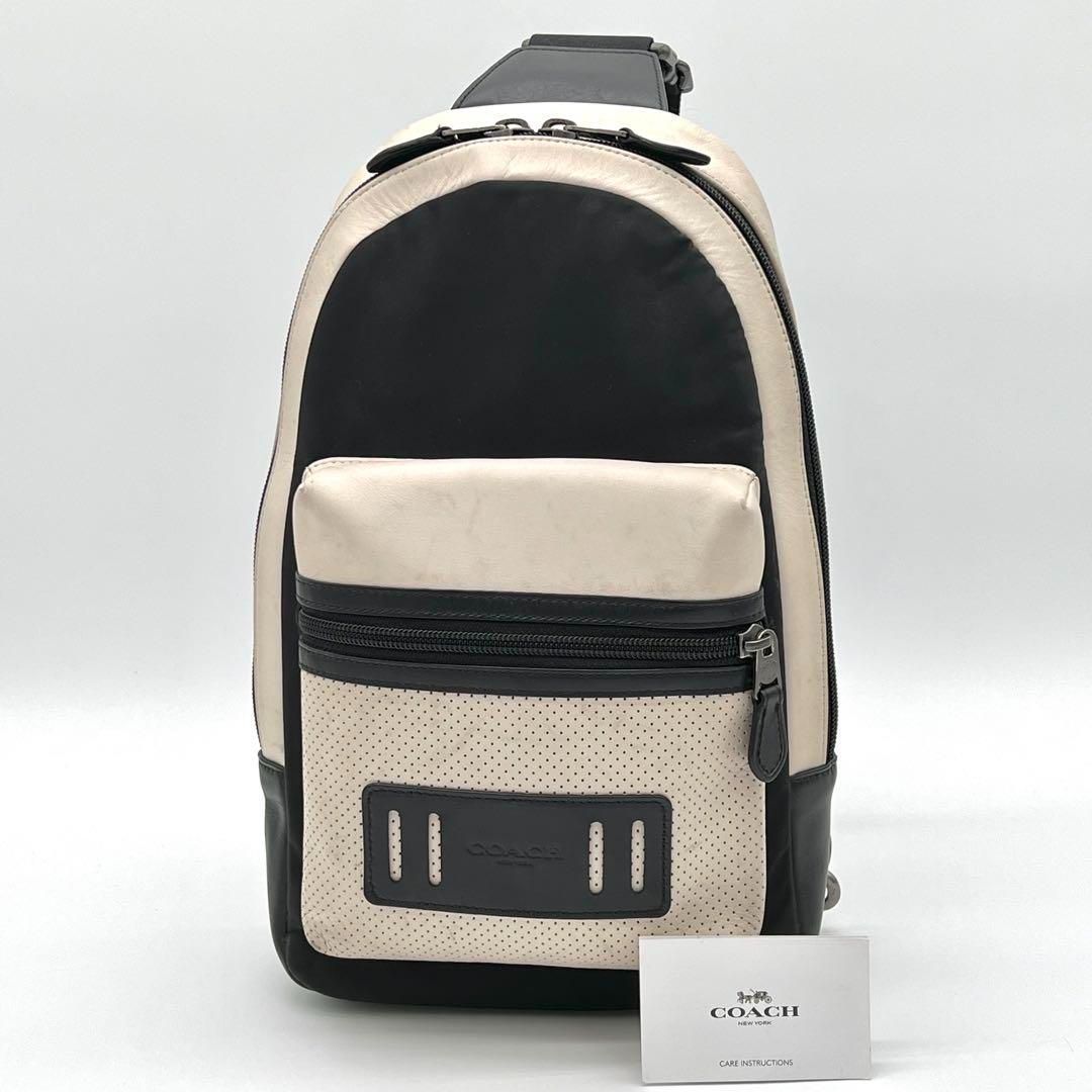 2025春大特価セール！ ボディバッグ 良品】COACH スリングバッグ バイ レザー ナイロン バッグ