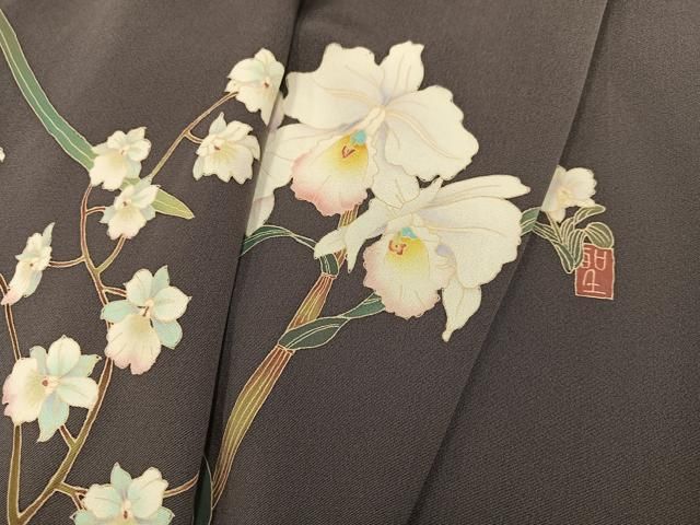 平和屋着物○訪問着 友禅 北川聖水 枝花文 正絹 逸品 AABB2964ph