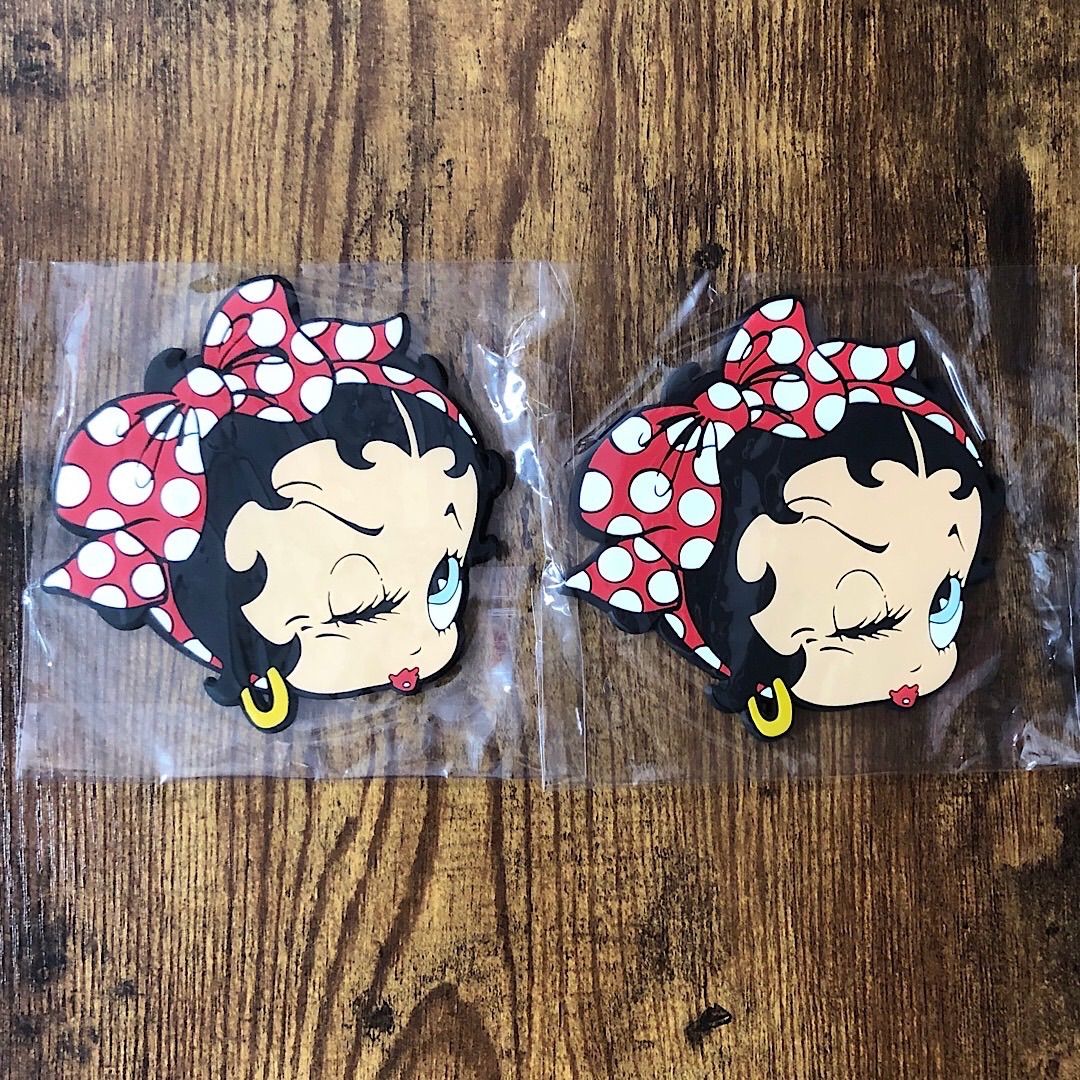 ベティちゃん【おまけつき】メラミンプレートラバーコースターセット ラバーコースター】2枚セット BETTY BOOP FACE RUBBER COASTER