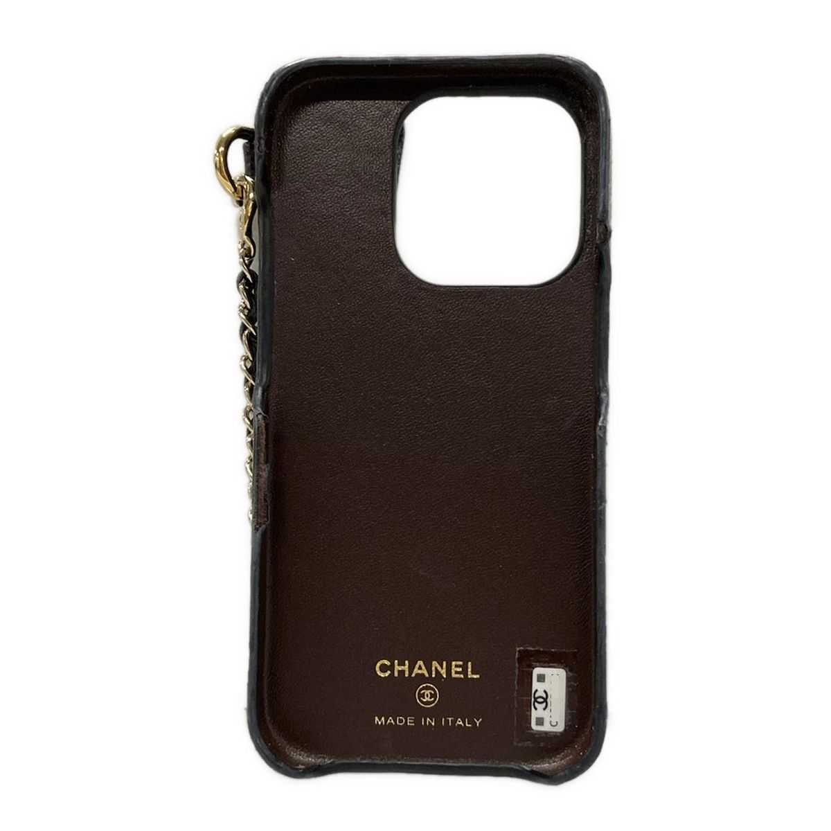 CHANEL シャネル 携帯電話ケース マトラッセ AP2689 黒 ラムスキン