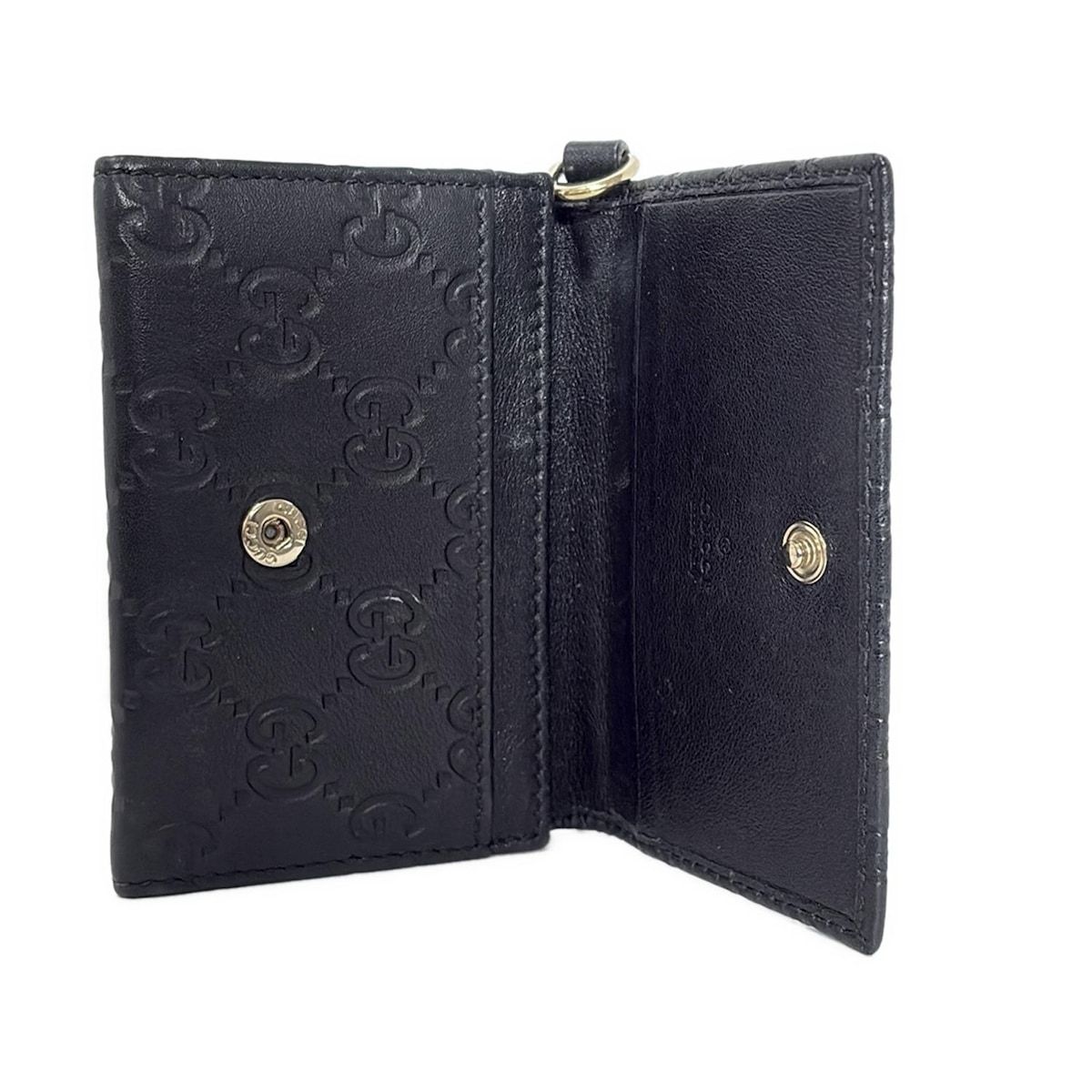 GUCCI(グッチ) 名刺入れ シマライン,マイクログッチシマ 黒