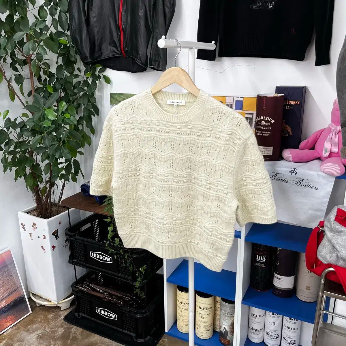 the CASHMERE ウール|カシミア パンチング 半袖 ニット M