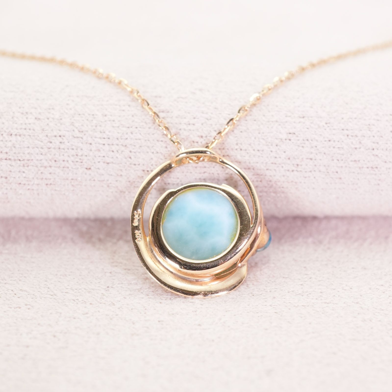 スタージュエリー K10 ラリマー ブルートパーズ ネックレス 24-4474S