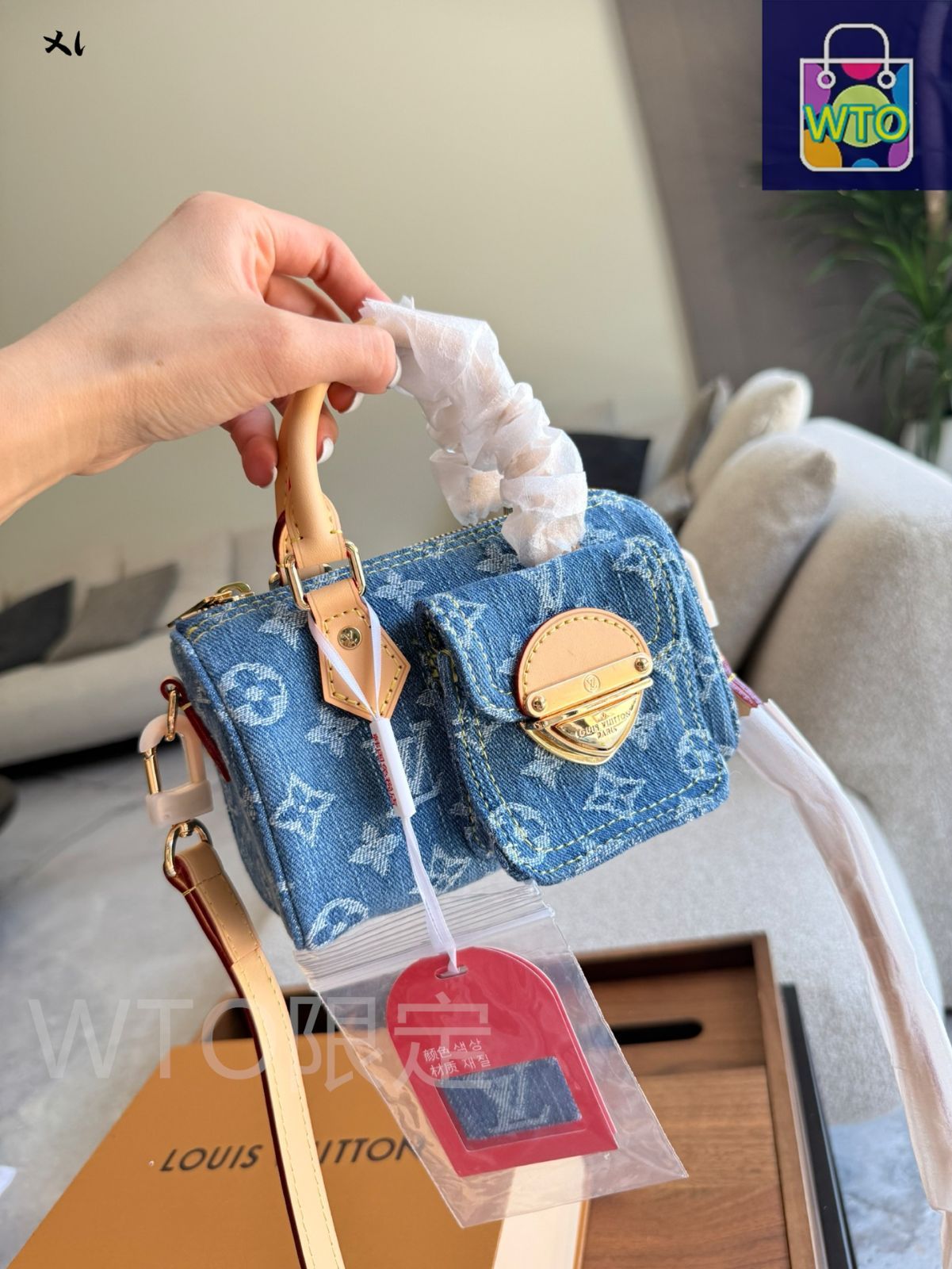 ヴィトン　デニム風　即発送可　ボディバッグ 今日特価】Louis Vuitton ルイヴィトン ナノスピーディ デニム