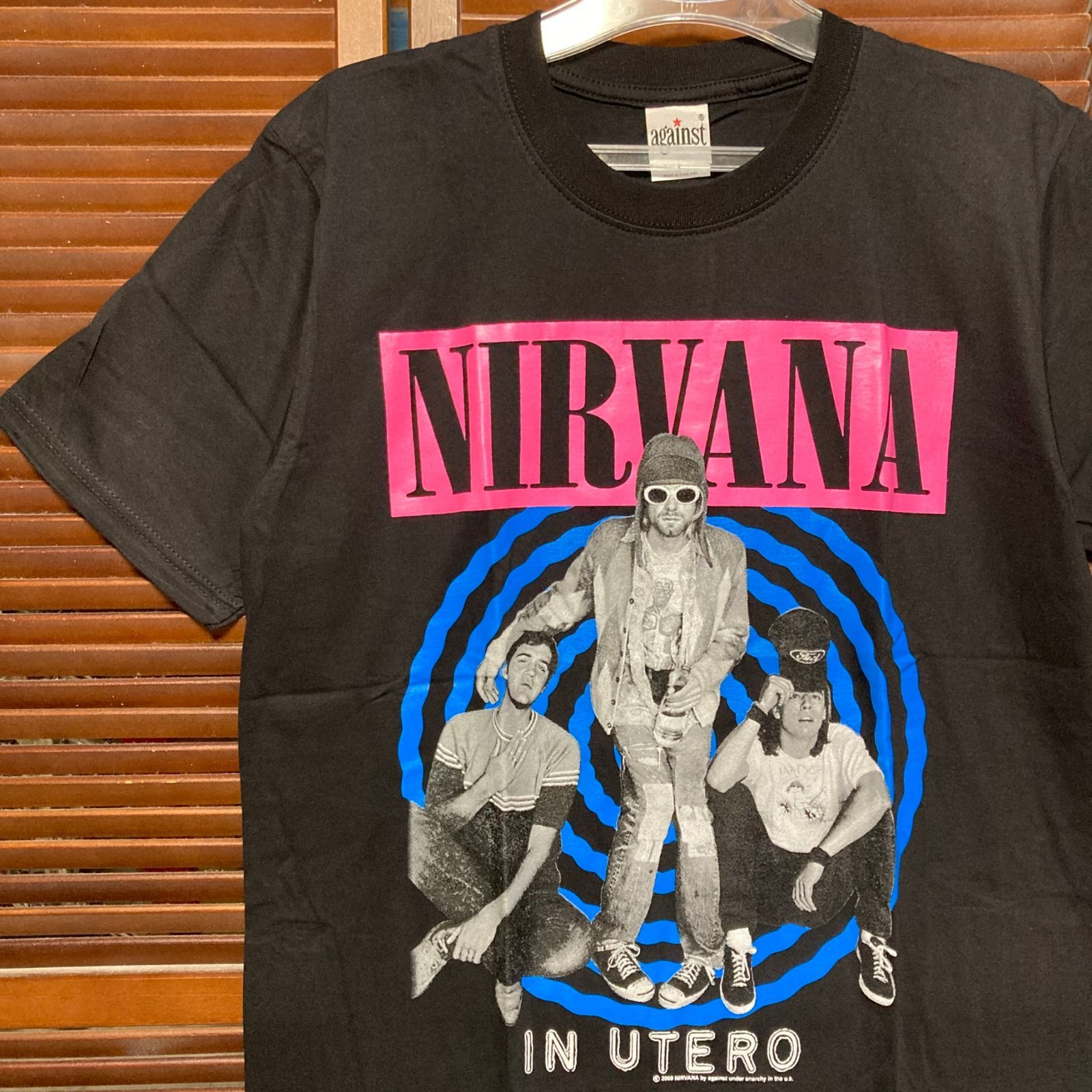 NIRVANA グラフィックプリント Tシャツ カードコバーン NIRVANA カート・コバーン バンドT プリントTシャツ Lサイズ