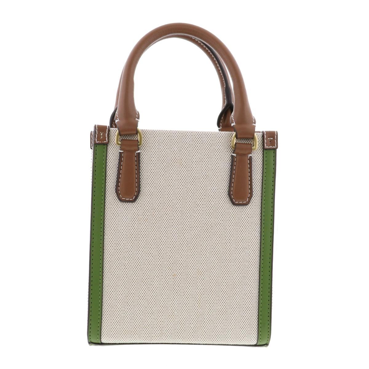 中古】TORY BURCH (トリーバーチ) ブレイク キャンバス ミニトート バッグ 中古】TORY BURCH (トリーバーチ) ブレイク キャンバス ミニトート バッグ