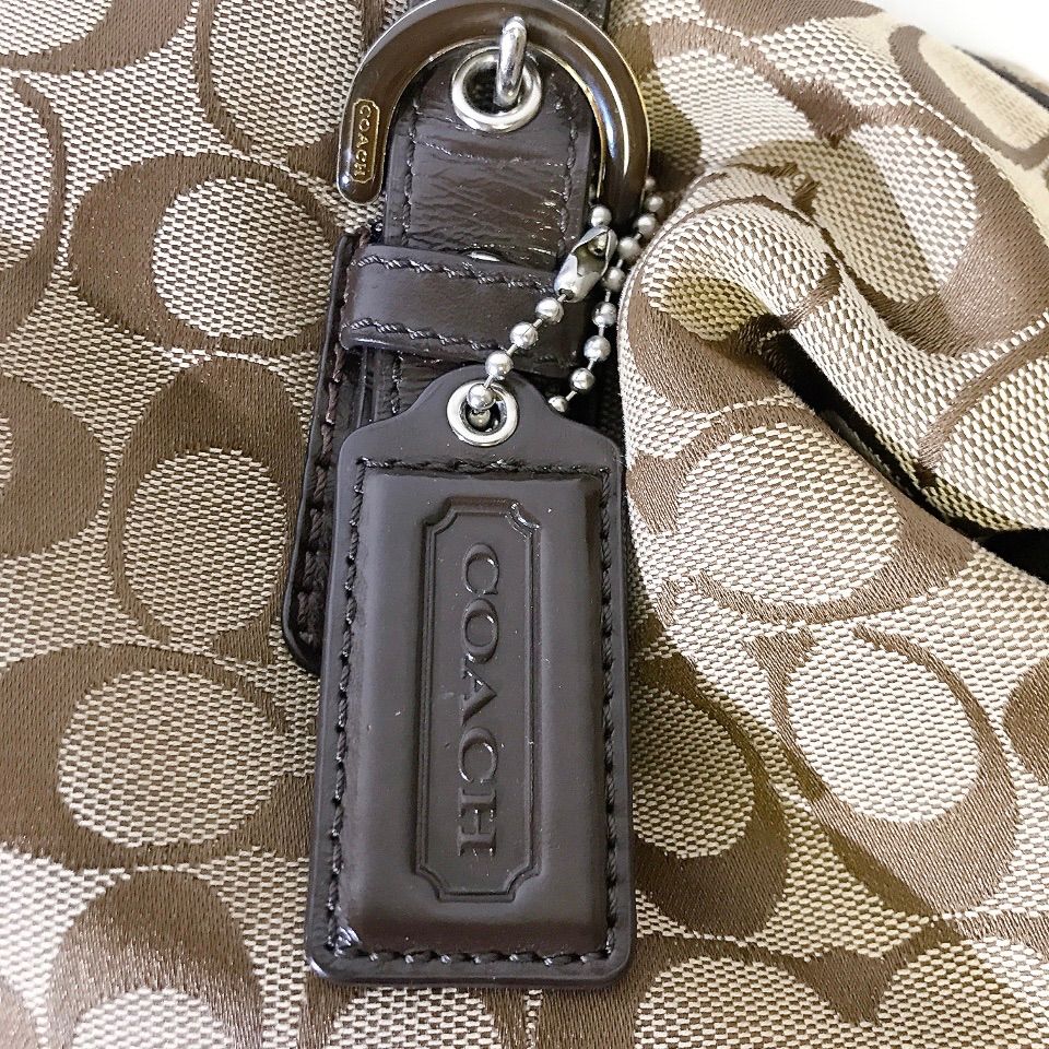 COACH コーチ ミニボストンバッグ シグネチャー ブラウン
