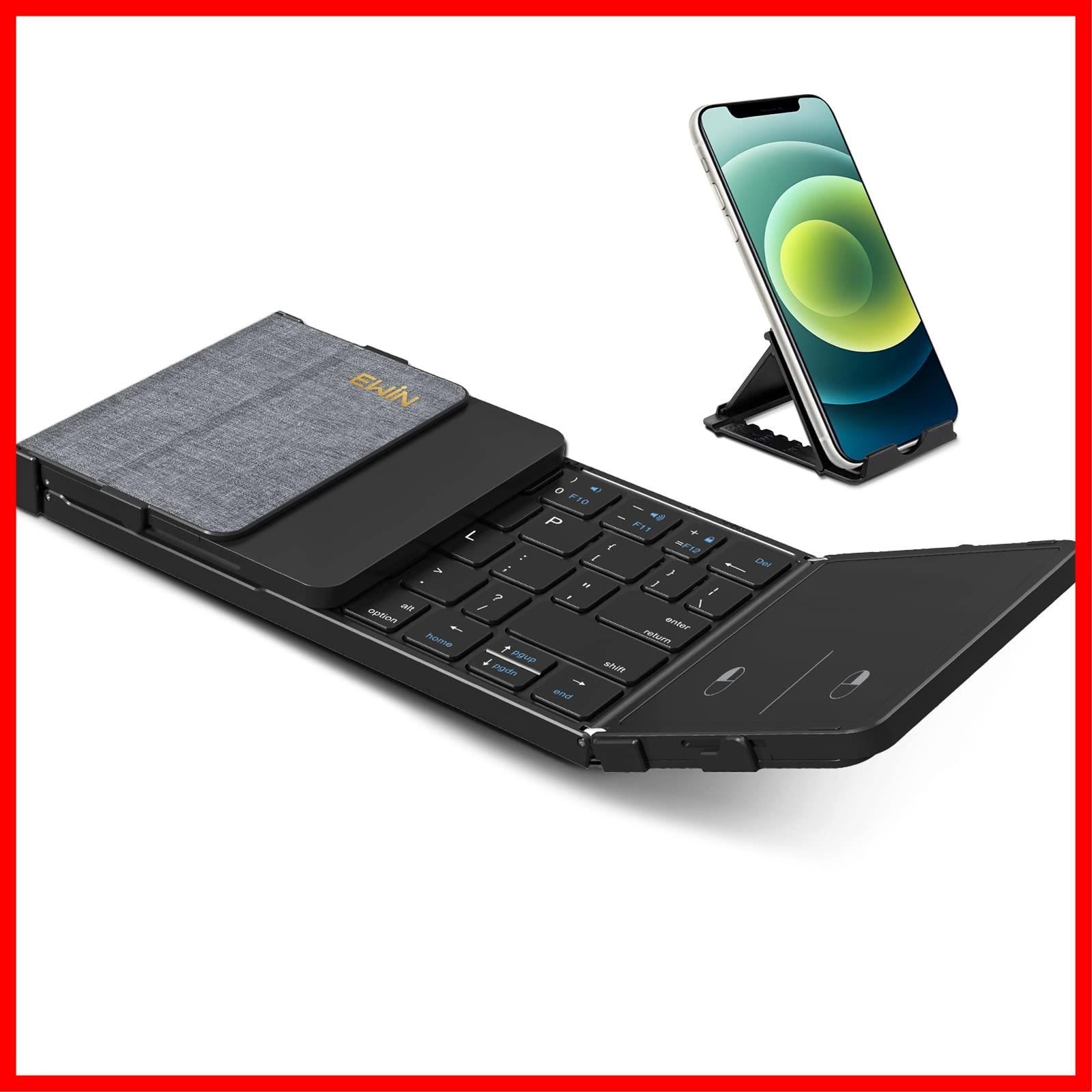 【在庫セール】Windows/Mac/iOS/Android対応 パソコン Type-C充電式 無線 タブレット タッチパッド搭載 スマホ用 フルサイズ 3つデバイス同時切替可能 静音 ワイヤレス 軽量 折り畳み式 キーボード 