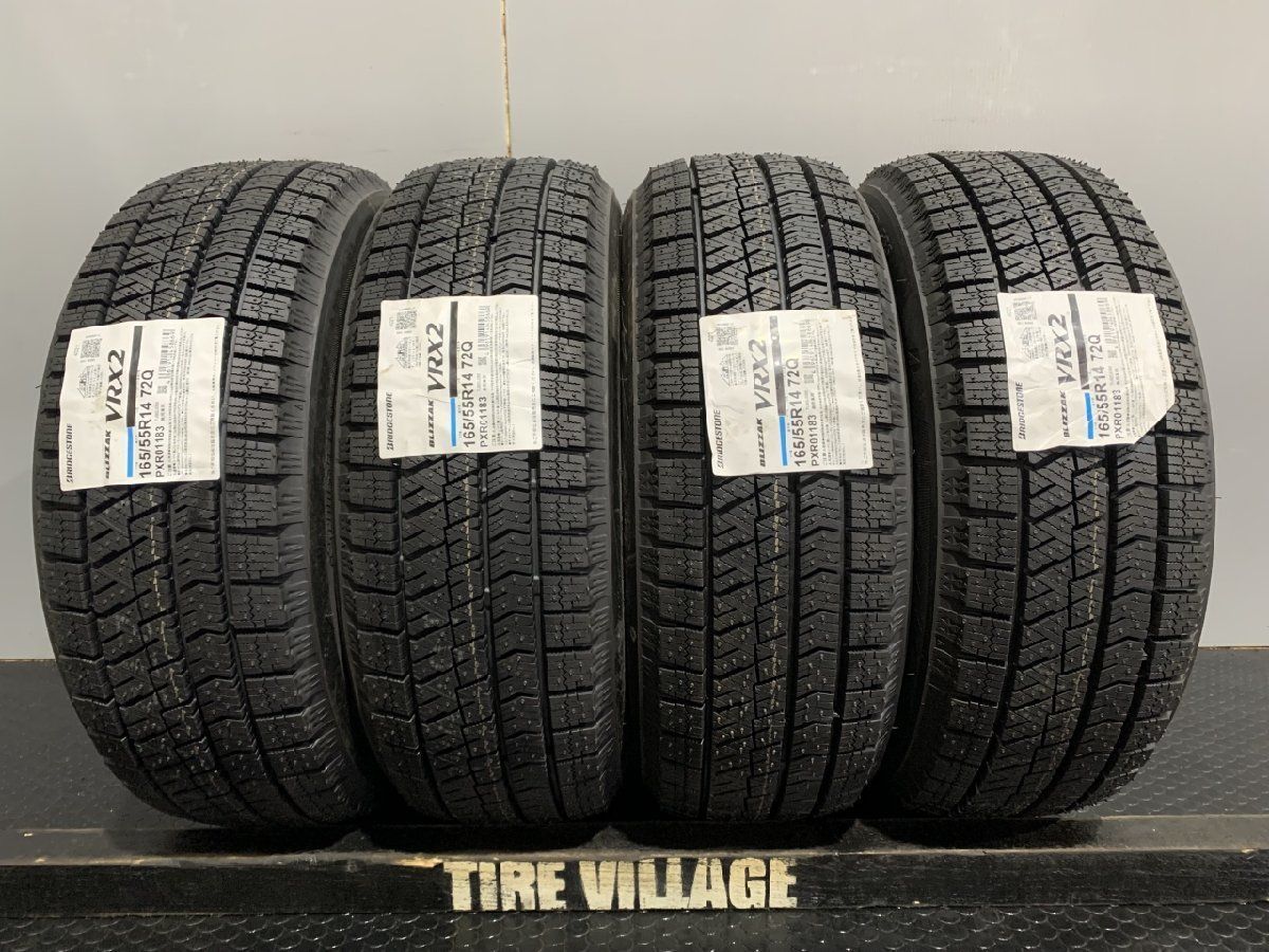 新品 BS BRIDGESTONE BLIZZAK VRX2 165/55R14 14インチ スタッドレス 4本 21年製 ライフ ルークス キャロル  スピアーノ等　(MTL379)