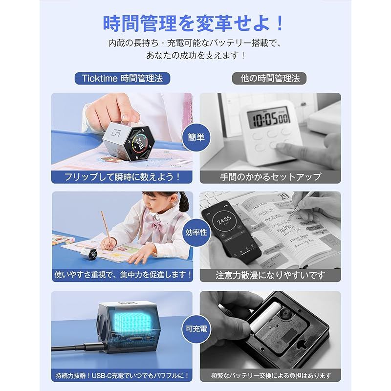 キッチンタイマー キューブタイマー