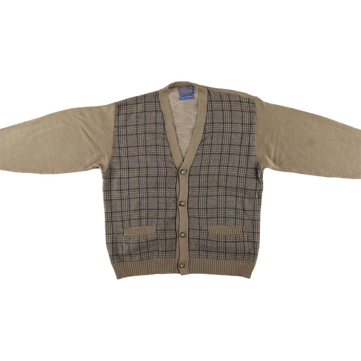 ガンクラブチェック ウールニットカーディガン