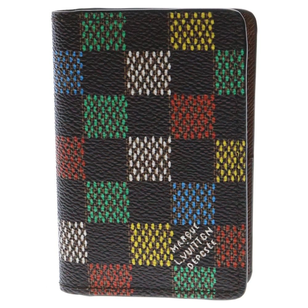 LOUIS VUITTON ルイヴィトン ダミエ オーガナイザー ドゥ ポッシュ カードケース 名刺入れ ブラウン×マルチ N00138